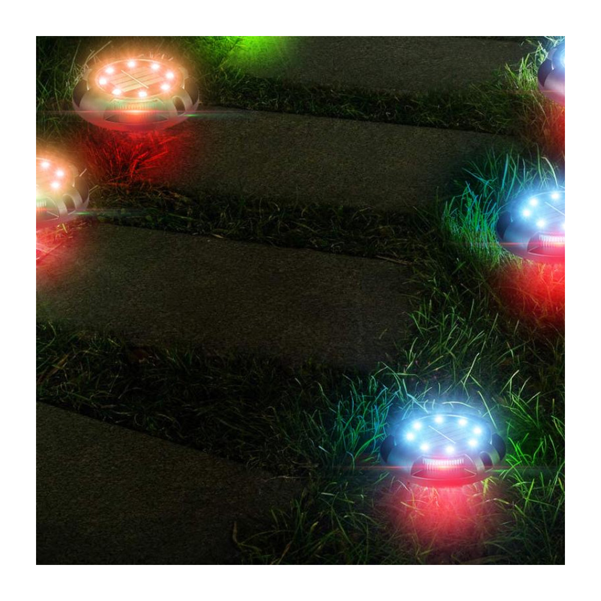 Happy6 Solar Wegeleuchte mit 12 LED für Garten und Terrasse, Blau, IP44 wetterfest - Bild 6