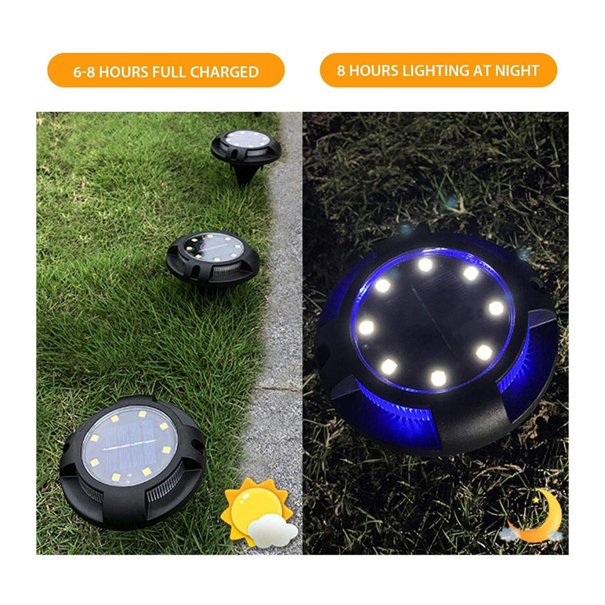 Happy6 Solar Wegeleuchte mit 12 LED für Garten und Terrasse, Blau, IP44 wetterfest - Bild 7