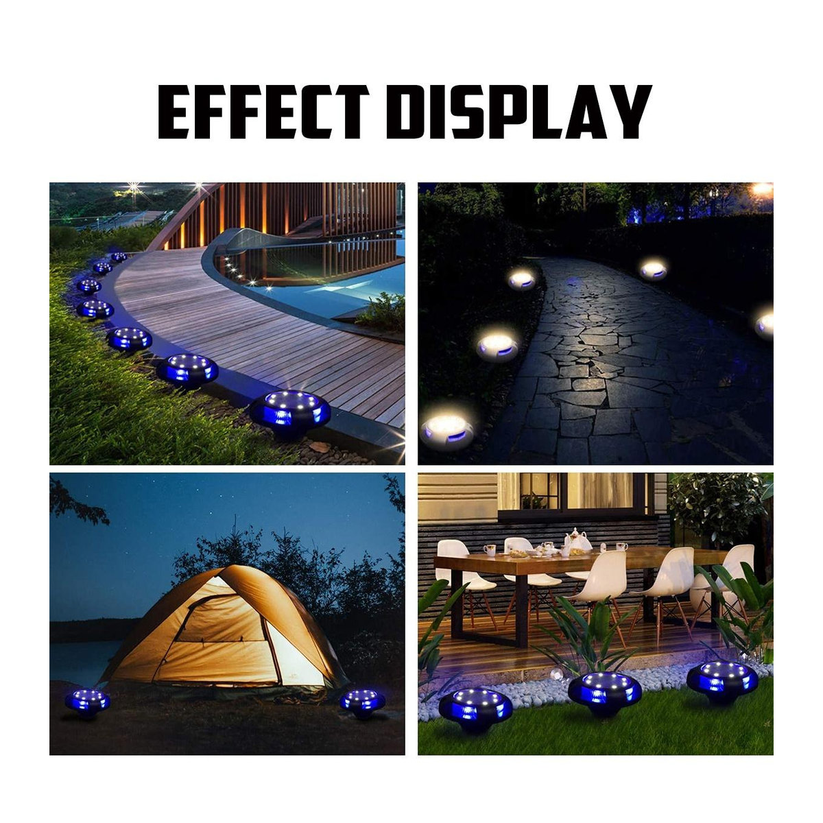 Happy6 Solar Wegeleuchte mit 12 LED für Garten und Terrasse, Blau, IP44 wetterfest - Bild 9
