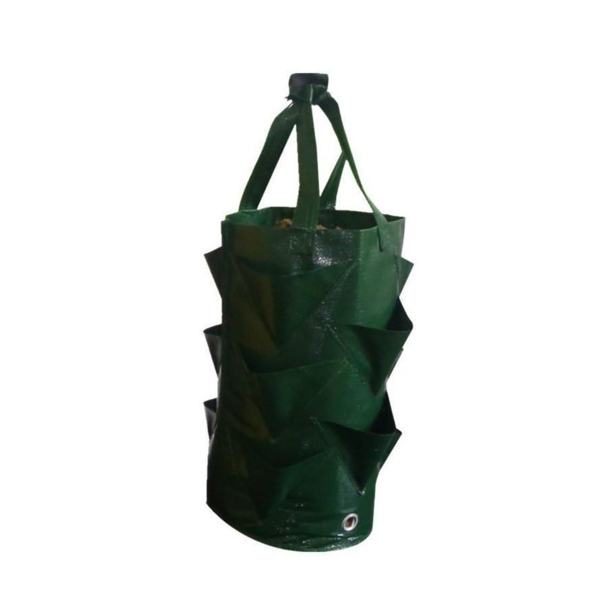 Happypilot Hängender Pflanzensack für Luftgarten, 3 Gallonen Pflanzkorb aus Kunststoff für Erdbeeren, Blumen und Pflanzen, erhältlich in Grün, Orange oder Gelb - Bild 5