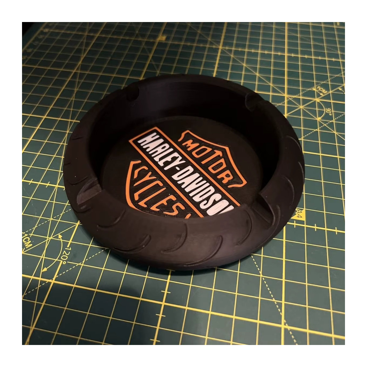 Harley-Davidson Aschenbecher in Reifendesign, 3D-gedruckt, Schwarz - Bild 4