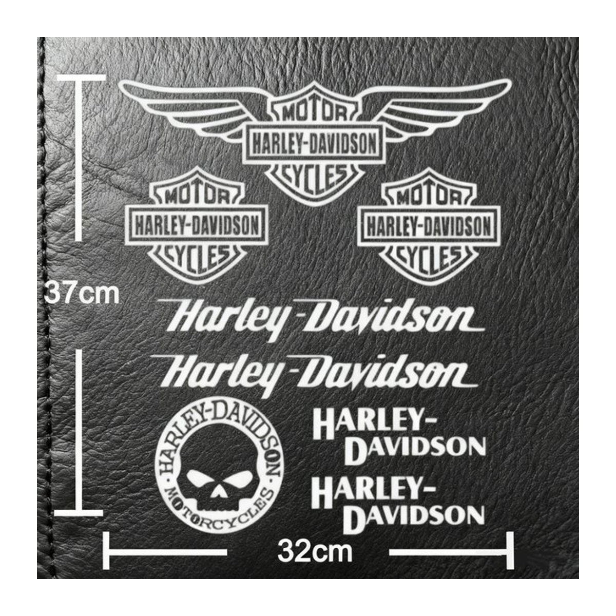 Harley Davidson Motorrad Logo Aufkleber aus Kunststoff in Weiß - Bild 1