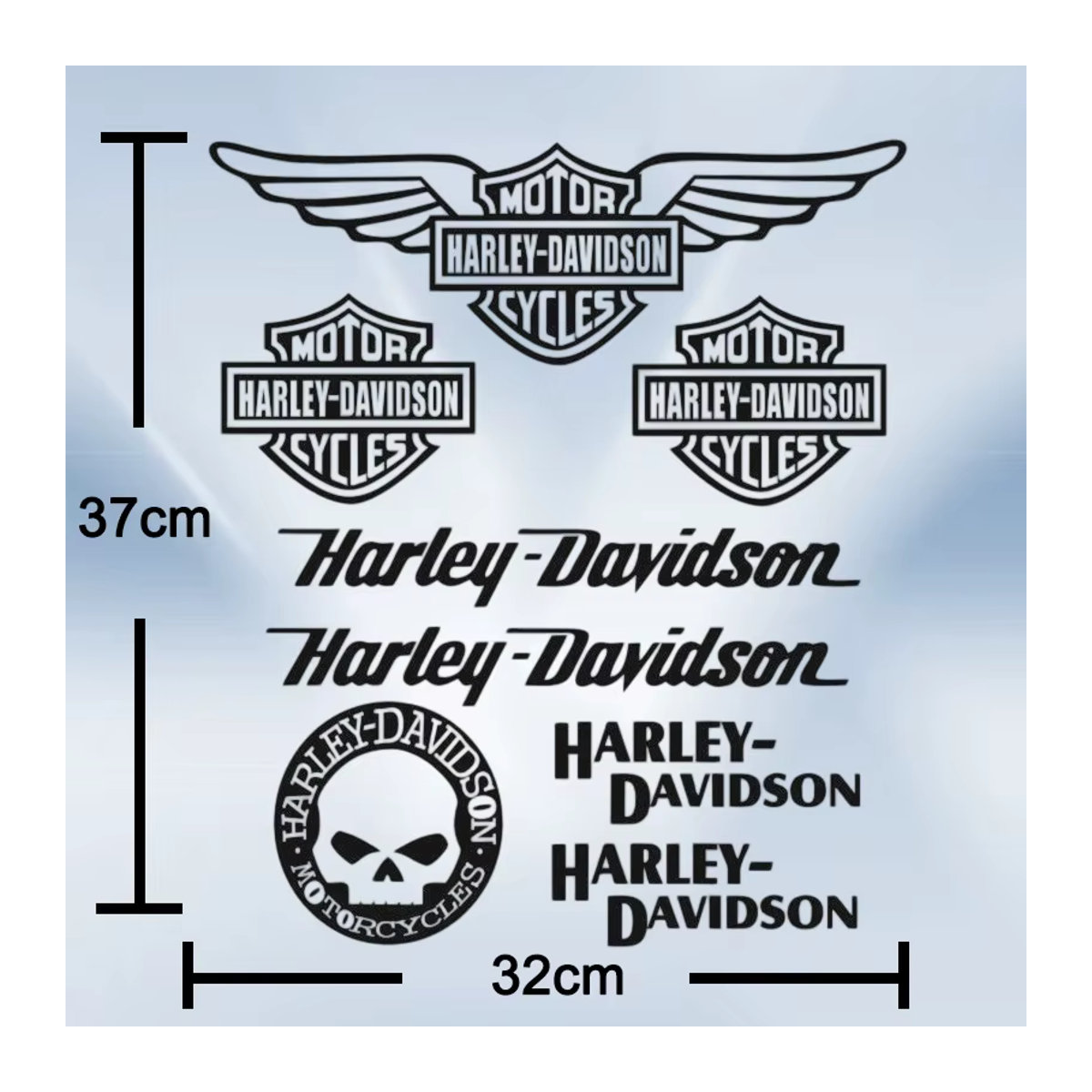 Harley Davidson Motorrad Logo Aufkleber aus Kunststoff in Weiß - Bild 3
