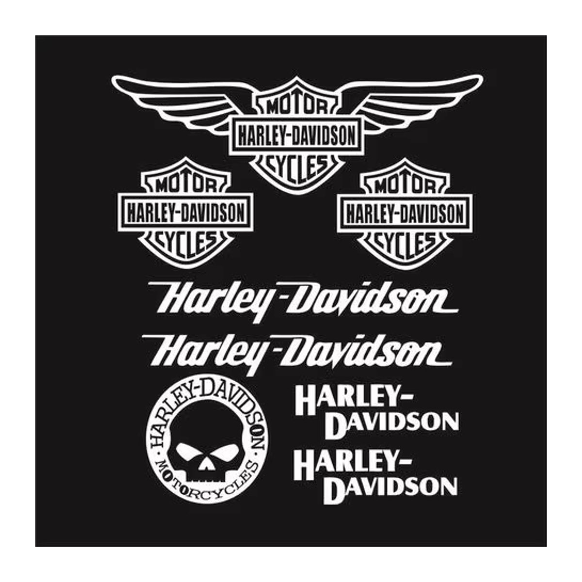 Harley Davidson Motorrad Logo Aufkleber aus Kunststoff in Weiß - Bild 4