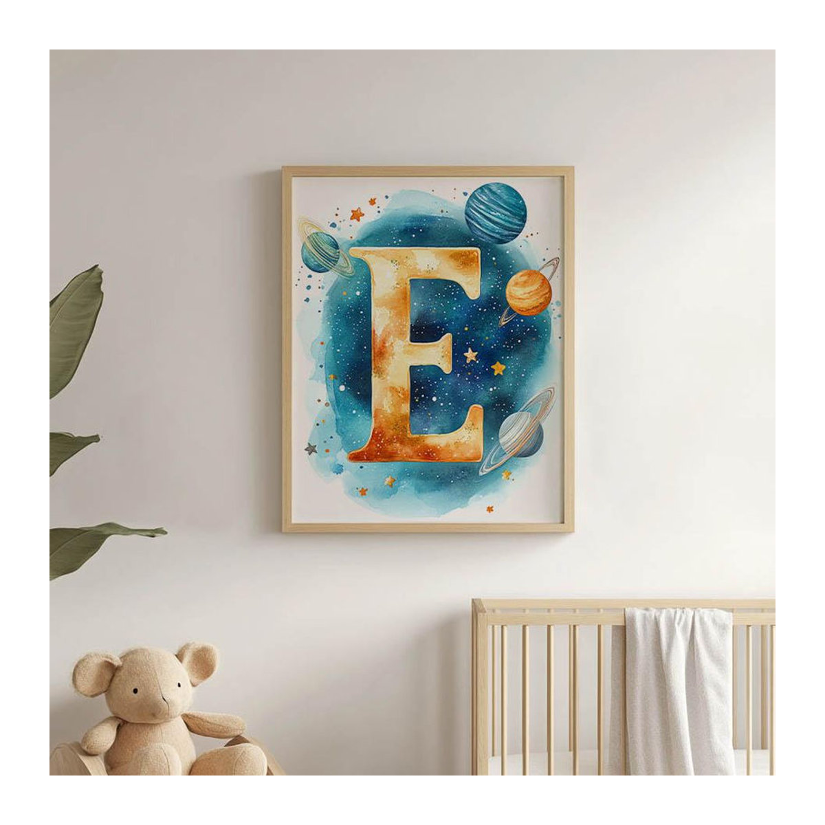 Harmony Posters Kosmischer Buchstabe E Dekoratives Poster für das Kinderzimmer, Leinwand, mehrfarbig, B: 30 cm, H: 40 cm - Bild 4