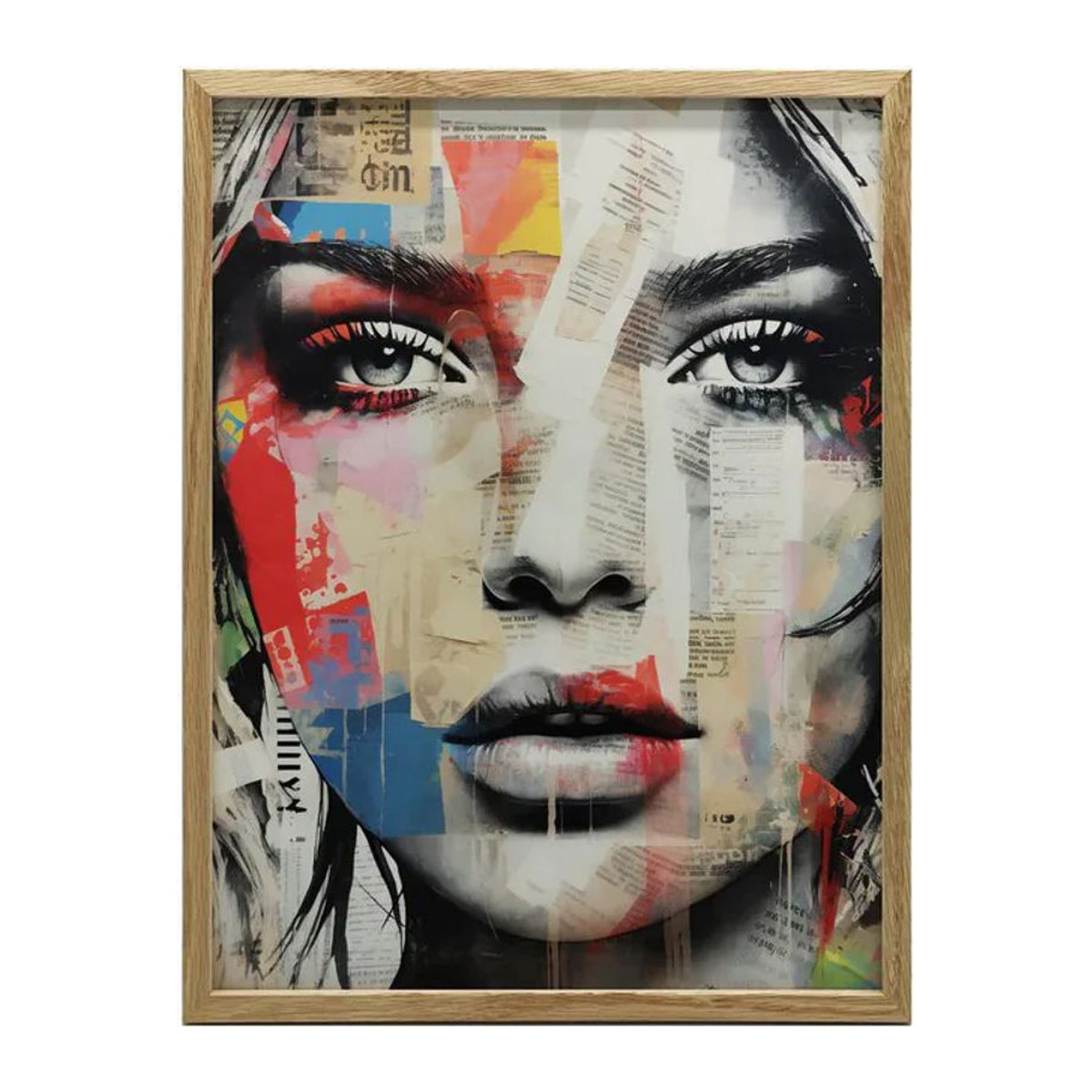 Harmony Posters Mosaik der Emotionen Wandbild Abstrakt in Helle Eiche, B: 50 cm, H: 70 cm - Bild 1