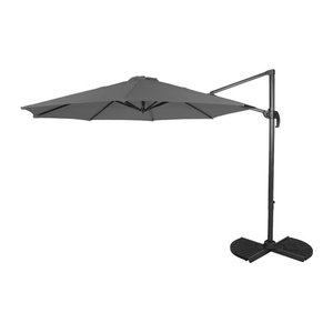 Harms Deluxe-Ampelschirm in Anthrazit und Schwarz mit Ø 300 cm aus Aluminium und Stahl