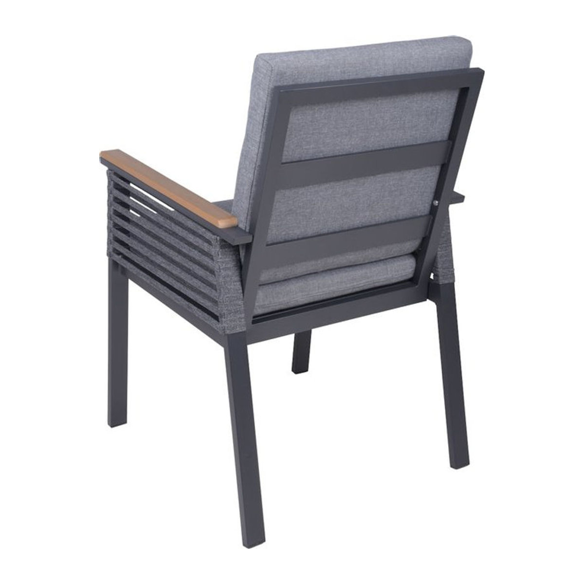 Harms Gartenstuhl DENIA, 2er Set, Grau, Aluminium und Stoff - Bild 1