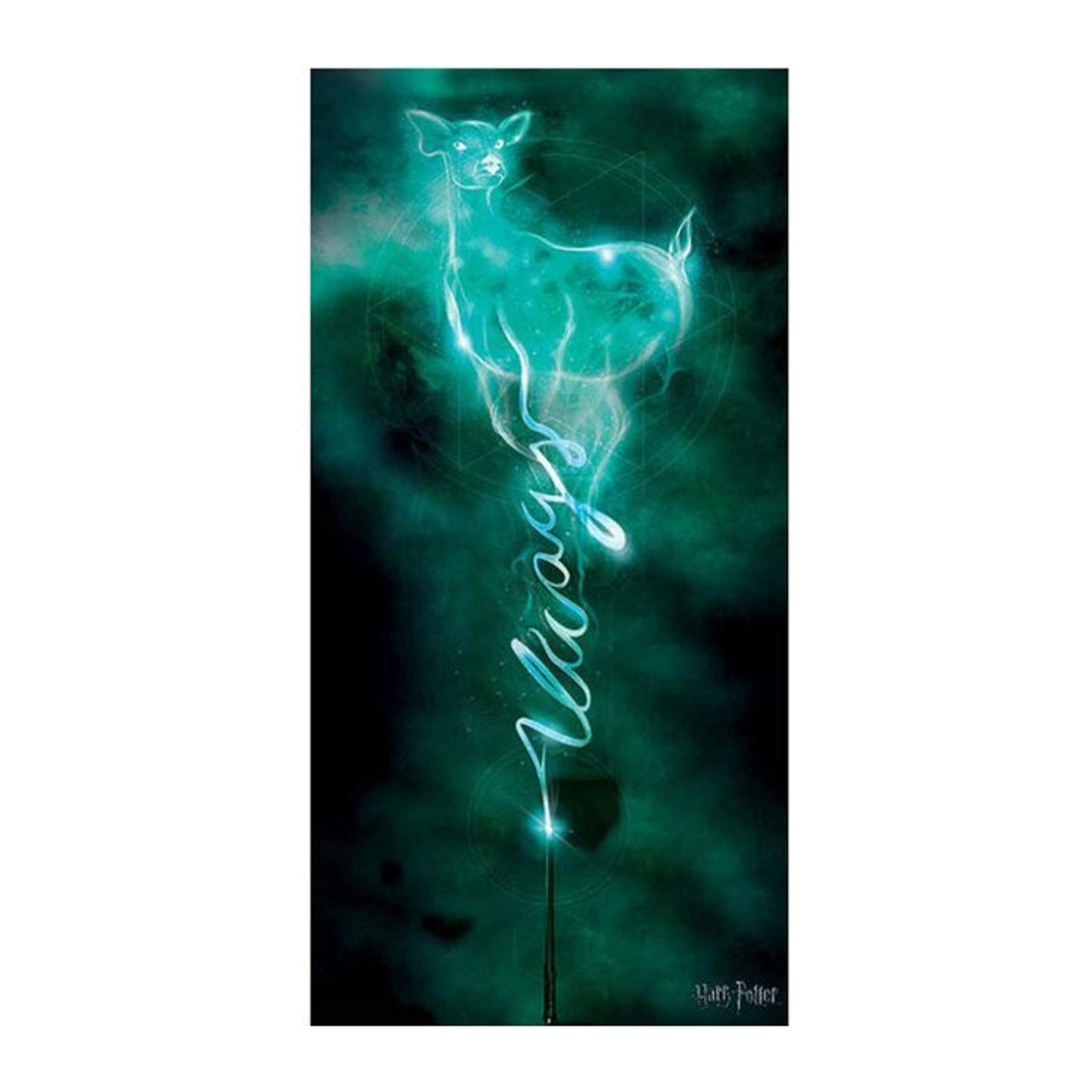 Harry Potter Doe Always Patronus Leinwanddruck in Blau und Schwarz, Breite: 50 cm, Höhe: 50 cm - Bild 1