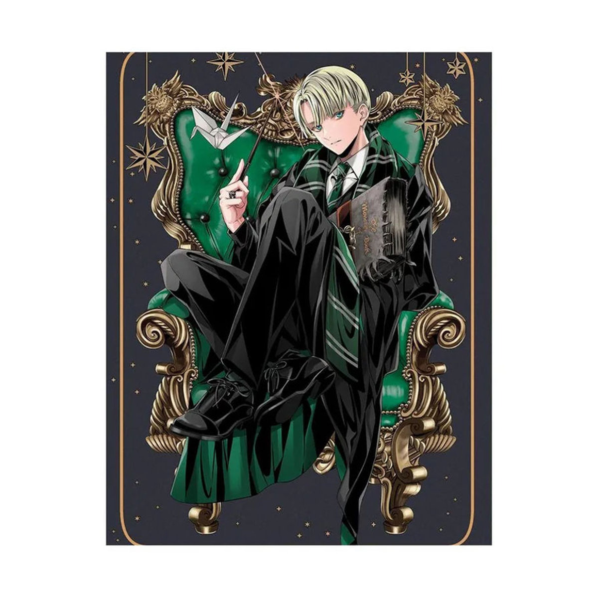 Harry Potter Draco Malfoy Porträt Wanddekoration in Grün und Braun, Breite: 40 cm, Höhe: 40 cm - Bild 1