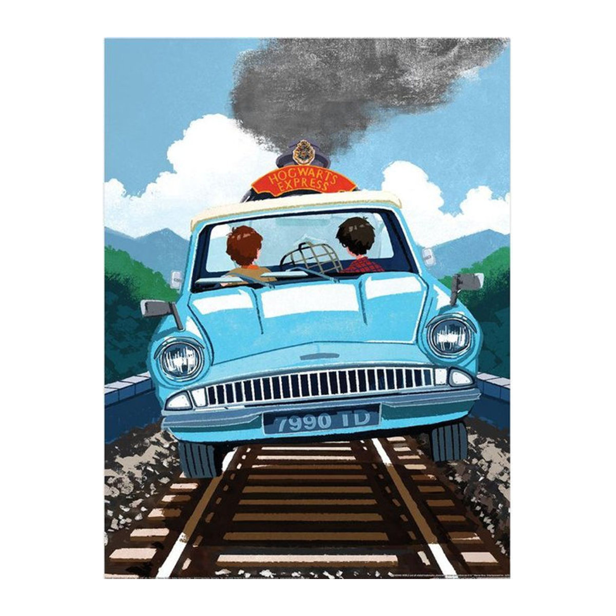 Harry Potter Hogwarts Express Wanddekoration Papier Blau B: 40 cm x H: 40 cm - Bild 1