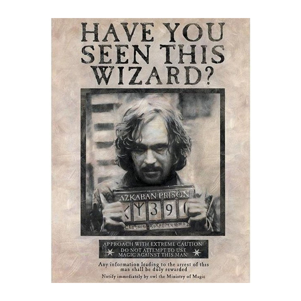 Harry Potter Sirius Black Wanted Poster Leinwanddruck im Vintage-Stil, Farben: Braun, Schwarz, Beige, Breite: 40 cm, Höhe: 40 cm - Bild 1