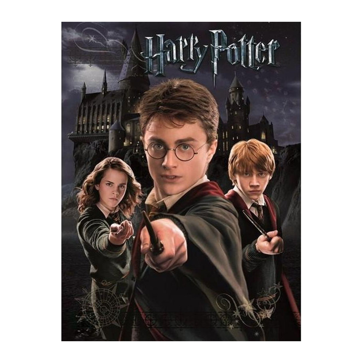Harry Potter Wanddekoration Druck mit Harry, Ron und Hermine in Schwarz und Mehrfarbig, B/H: 30 x 40 cm - Bild 1