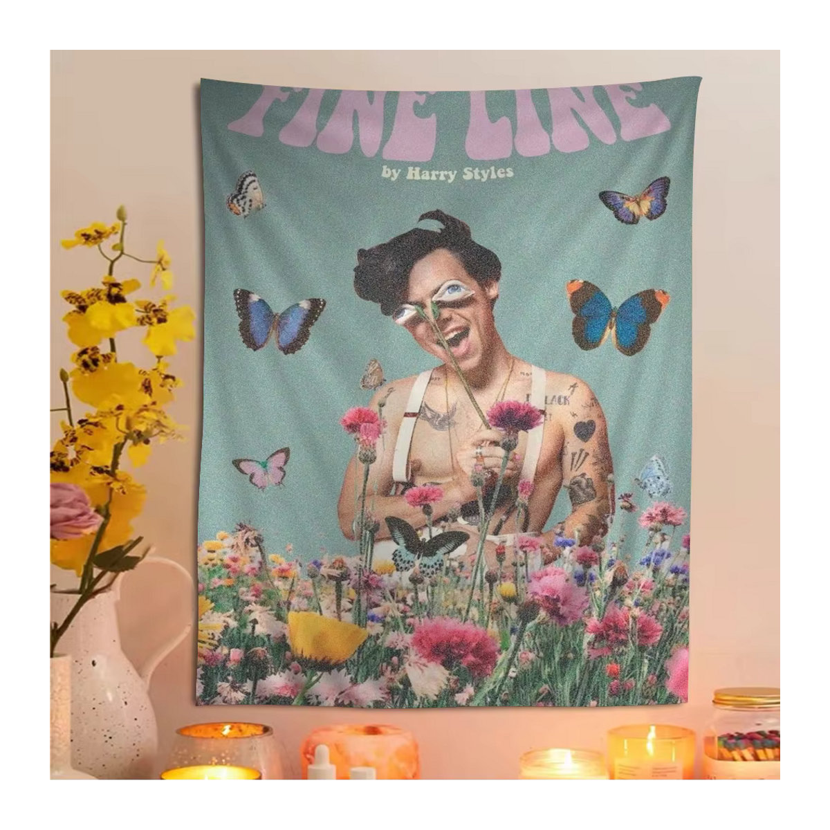 Harry Styles Tapisserie Kunstdruck im Science-Fiction-Stil als mehrfarbiger Wandbehang für deine Wohnkultur - Bild 5