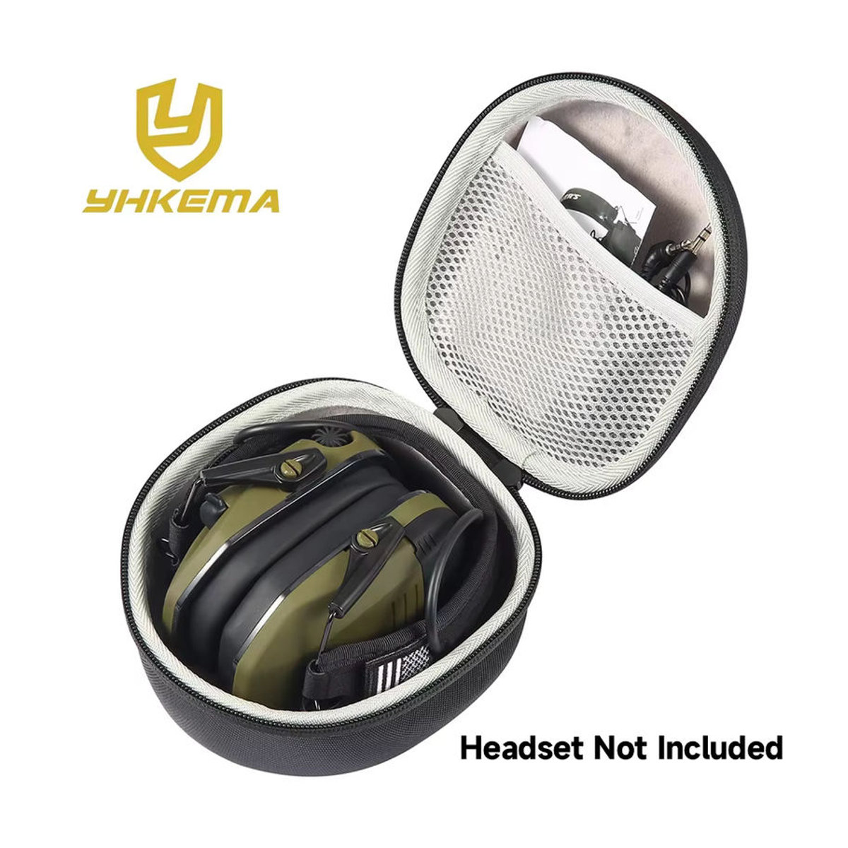 Harte Kopfhörer-Aufbewahrungstasche in Schwarz für universelle Headsets und Ohrenschützer - Bild 1