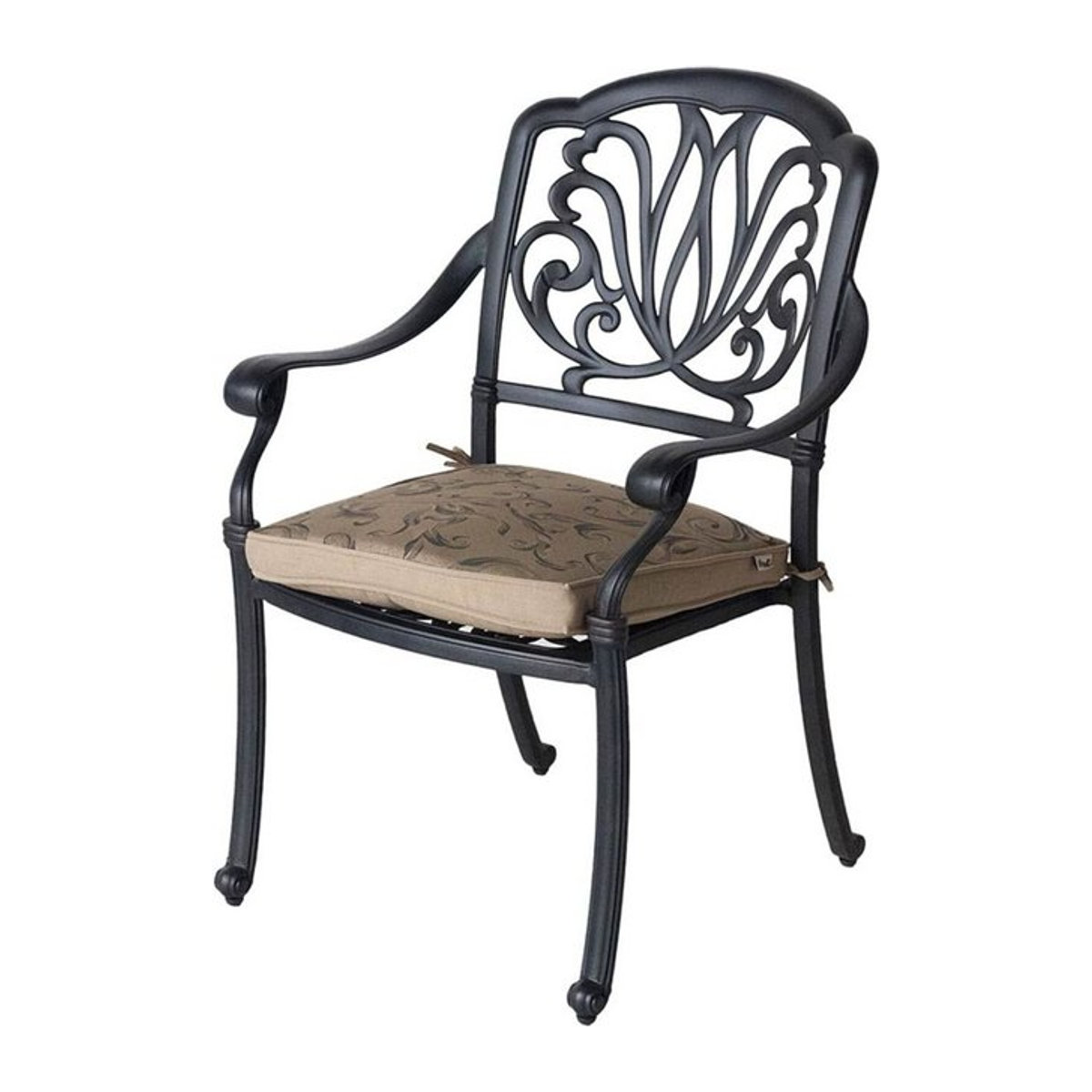 Hartman Amalfi Diningsessel Armlehnenstuhl aus Aluminium in Braun und Beige mit Wendekissen - Bild 1