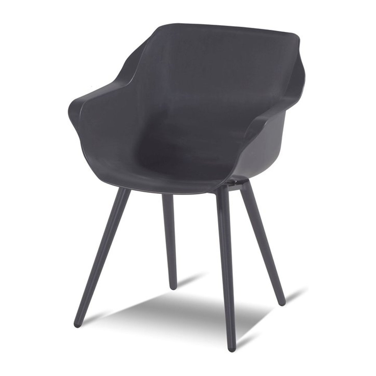 Hartman Sophie Studio Armlehnensessel in Anthrazit und Schwarz aus Aluminium und Kunststoff, B/T/H: 59 x 62 x 84 cm - Bild 1