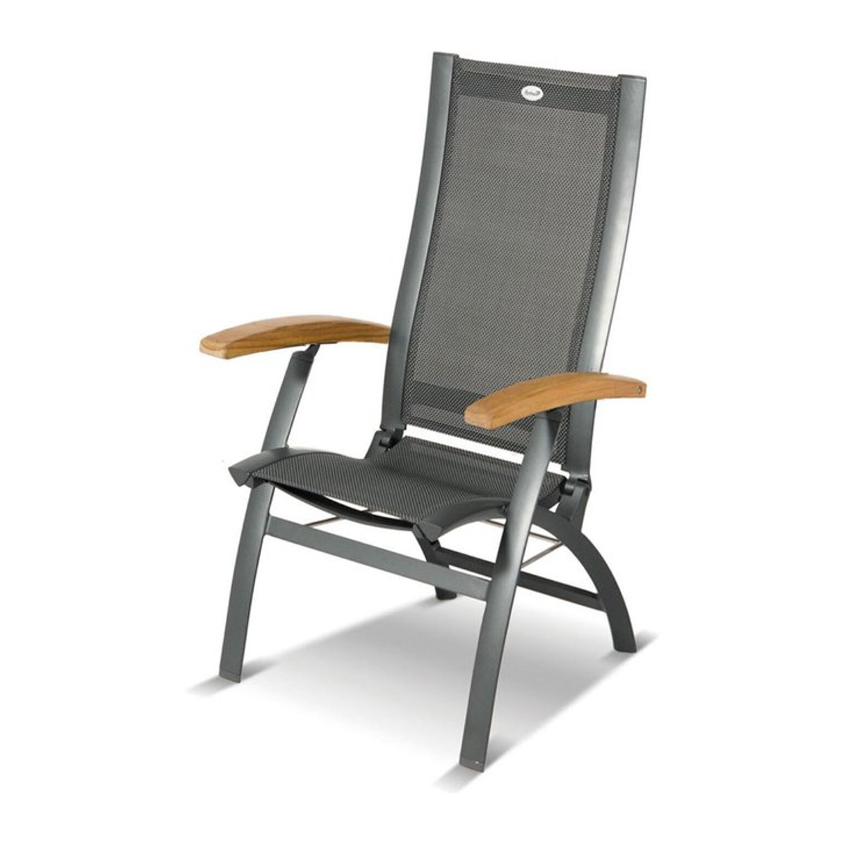 Hartmann Primo Klappstuhl in Xerix/Anthrazit mit Teak-Armlehnen, verstellbar, B/T/H: 71,5 x 70 x 112 cm - Bild 1