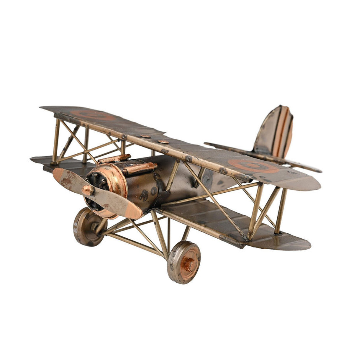 Harvey Makin Vintage Flugzeug Ornament aus Metall in Braun - Bild 2