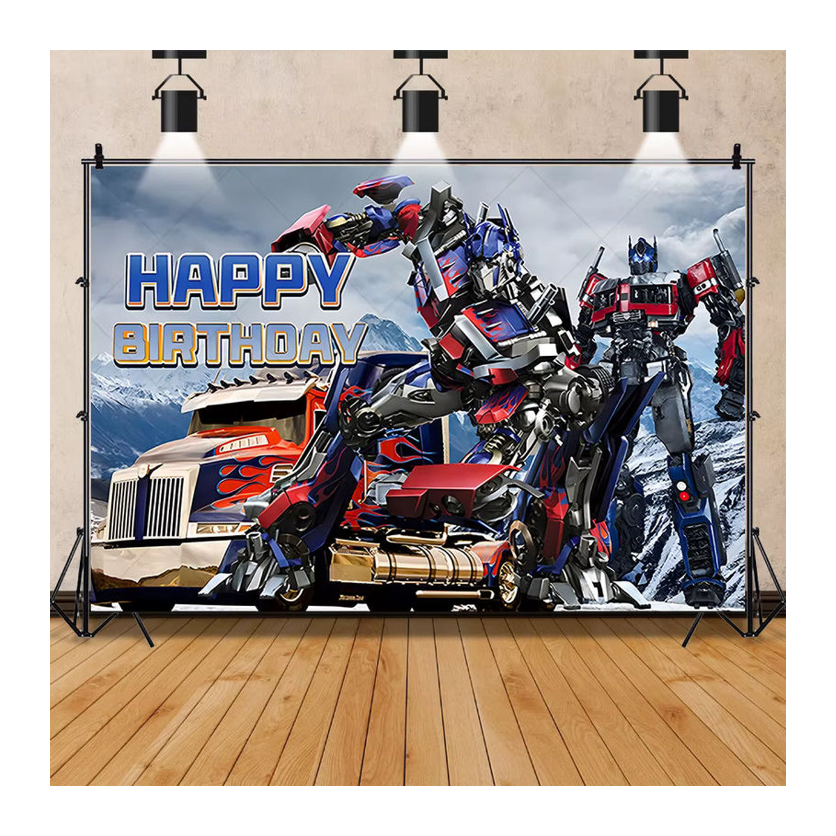Hasbro Transformers Optimus Prime und Bumblebee Party Banner als dekorativer Hintergrund für Kindergeburtstage, mehrfarbig - Bild 1