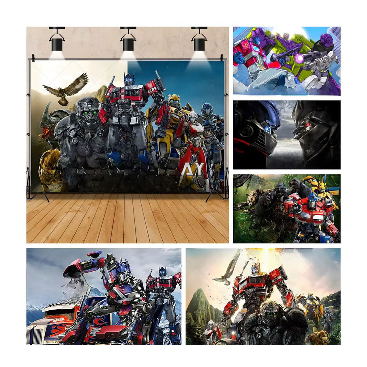 Hasbro Transformers Optimus Prime und Bumblebee Party Banner als dekorativer Hintergrund für Kindergeburtstage, mehrfarbig - Bild 2