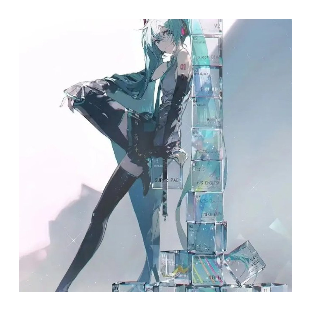 Hatsune Miku Acryl-Standfigur von Bandai zum 17. Jubiläum, mehrfarbiges Anime-Zubehör aus Kunststoff - Bild 1