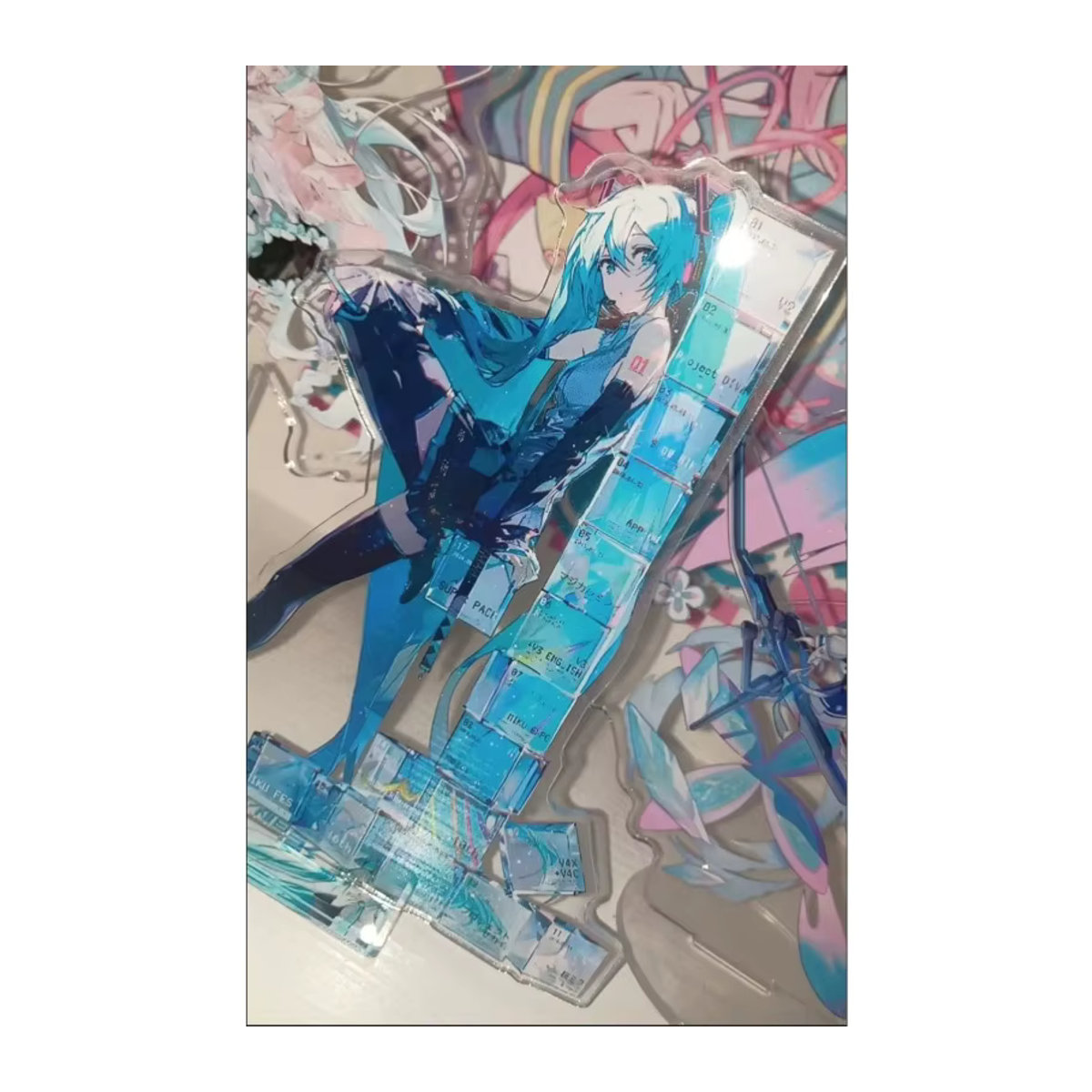 Hatsune Miku Acryl-Standfigur von Bandai zum 17. Jubiläum, mehrfarbiges Anime-Zubehör aus Kunststoff - Bild 3