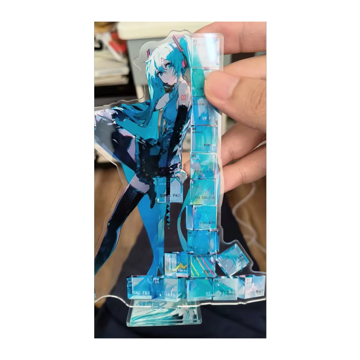 Hatsune Miku Acryl-Standfigur von Bandai zum 17. Jubiläum, mehrfarbiges Anime-Zubehör aus Kunststoff - Bild 6