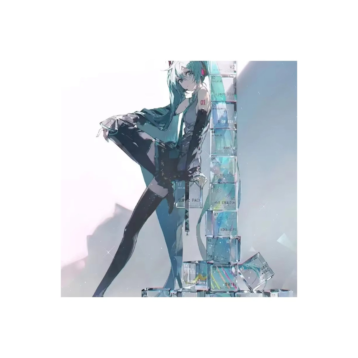 Hatsune Miku Acryl-Standfigur von Bandai zum 17. Jubiläum, mehrfarbiges Anime-Zubehör aus Kunststoff - Bild 7