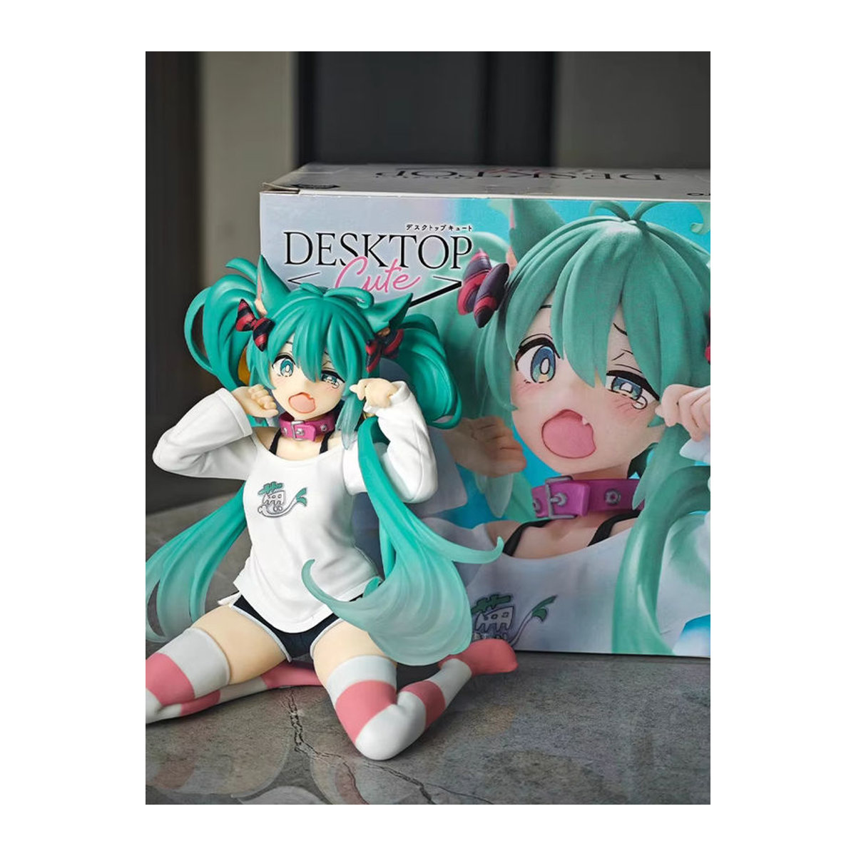 Hatsune Miku Action Figure Bandai Neko T-Shirt Version in Weiß, Höhe: 11 cm - Bild 4