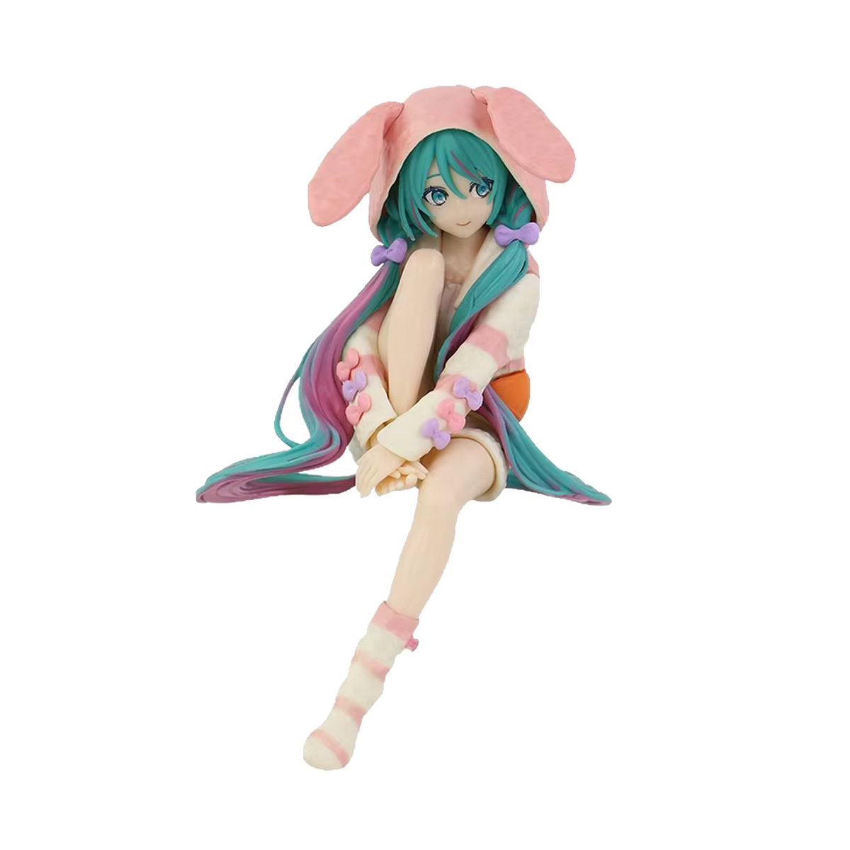 Hatsune Miku Actionfigur von Bandai im Hasenohren-Pyjama, mehrfarbiges PVC-Modell, Höhe: 15 cm - Bild 7