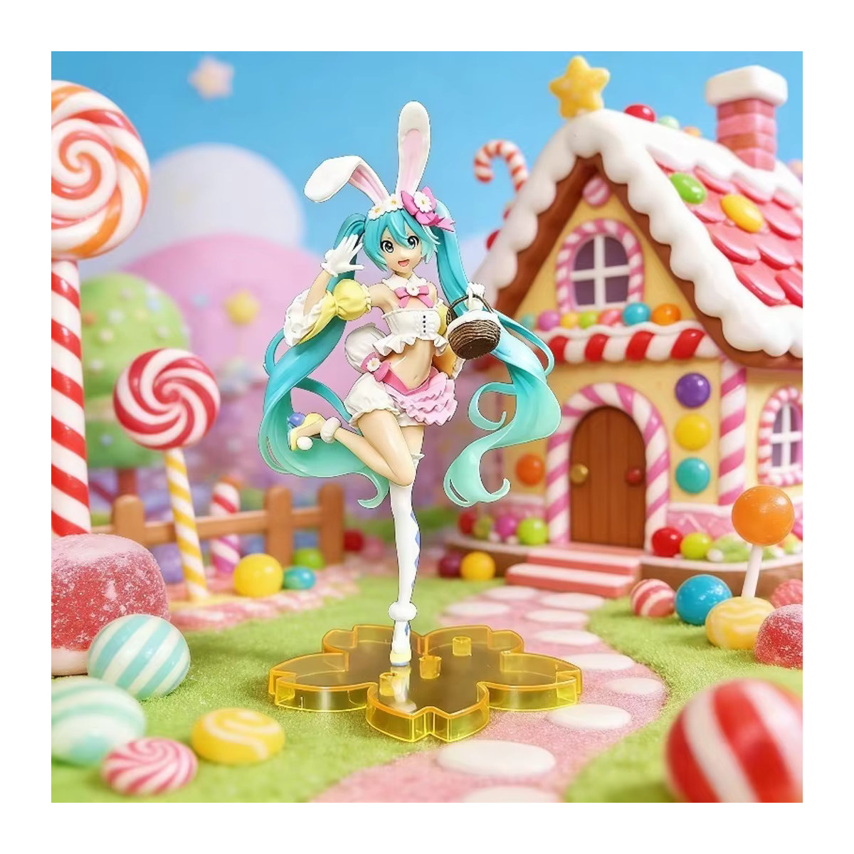 Hatsune Miku Anime Actionfigur von Bandai mit Hasenohren, mehrfarbig, Höhe: 21 cm - Bild 6