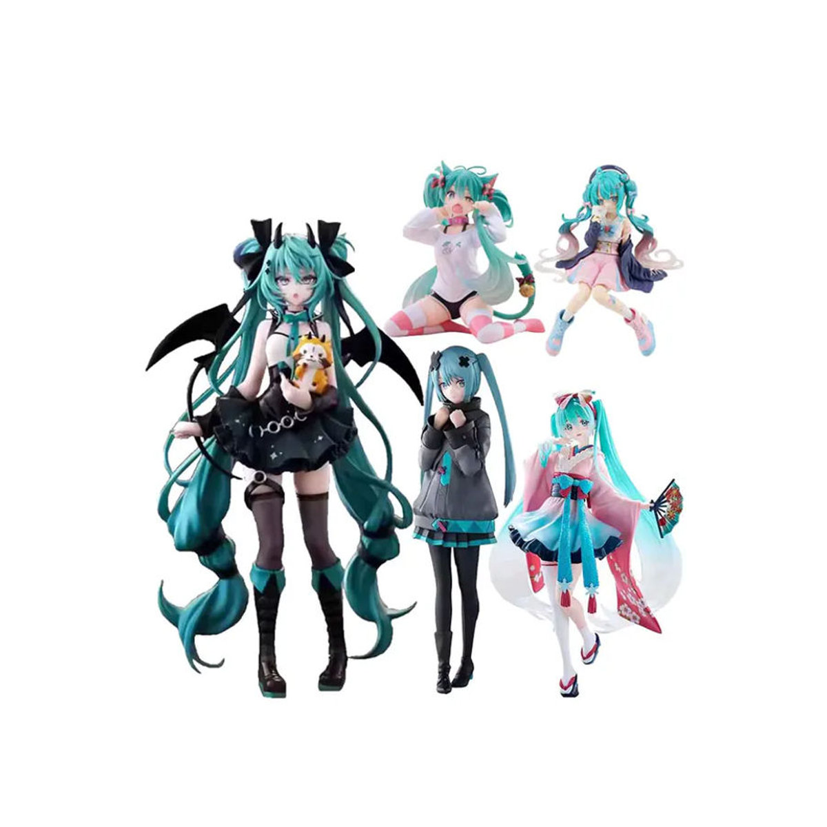 Hatsune Miku Anime Figur Bandai Teufel Design mit Katzenohren aus Kunststoff, mehrfarbig - Bild 5