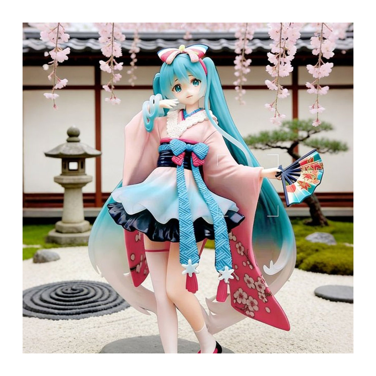 Hatsune Miku Anime-Figur im Kimono mit Kirschblüten-Design von Bandai, mehrfarbig, Höhe: 20 cm - Bild 1
