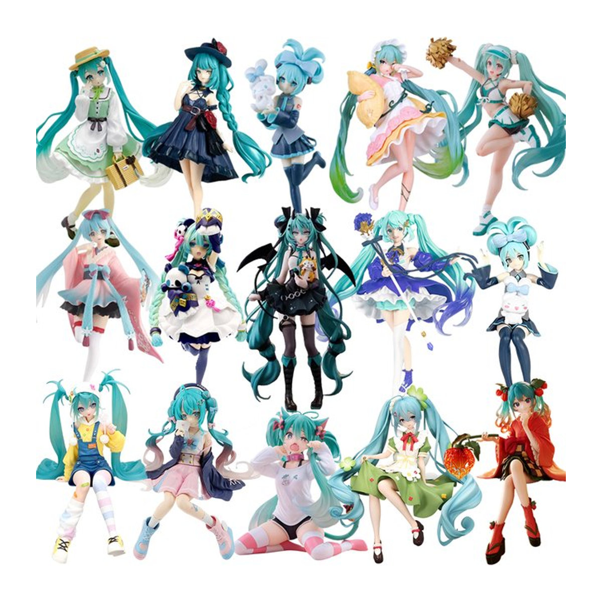 Hatsune Miku Anime Figur von Bandai als mehrfarbiges PVC-Modell mit Katzenohren und Teufel-Design - Bild 1