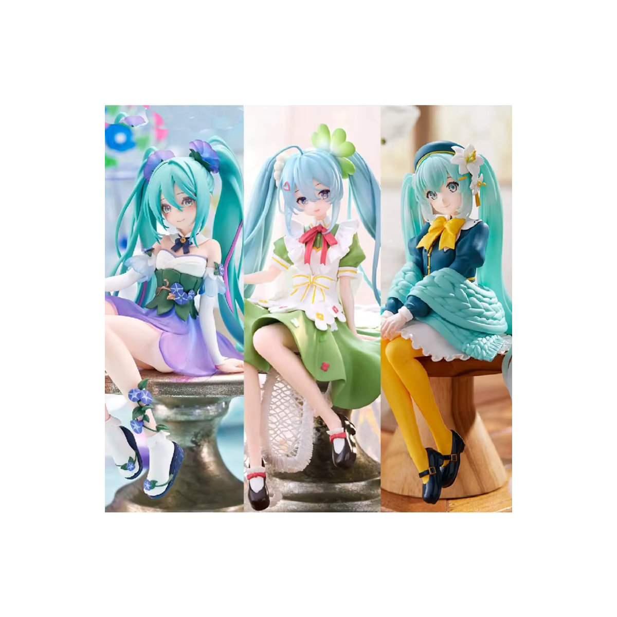 Hatsune Miku Anime-Figur von Bandai in Rosa mit Sakura-Design und sitzender Pose aus Kunststoff - Bild 7