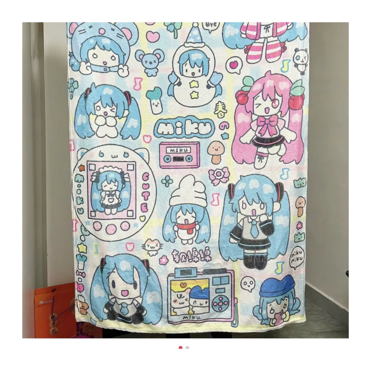 Hatsune Miku Anime Plüschdecke mit originellem Animationsdesign aus weichem Flanell für Sofa und Büro - Bild 5