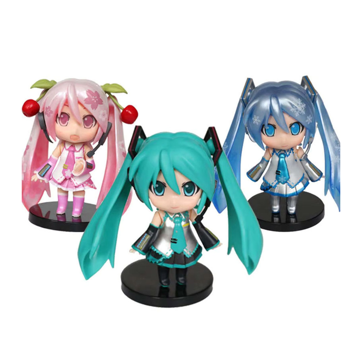 Hatsune Miku Figur als dekoratives Charakter-Ornament in Rosa und Grün aus Kunststoff - Bild 2