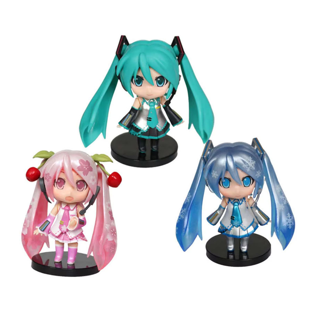 Hatsune Miku Figur als dekoratives Charakter-Ornament in Rosa und Grün aus Kunststoff - Bild 3