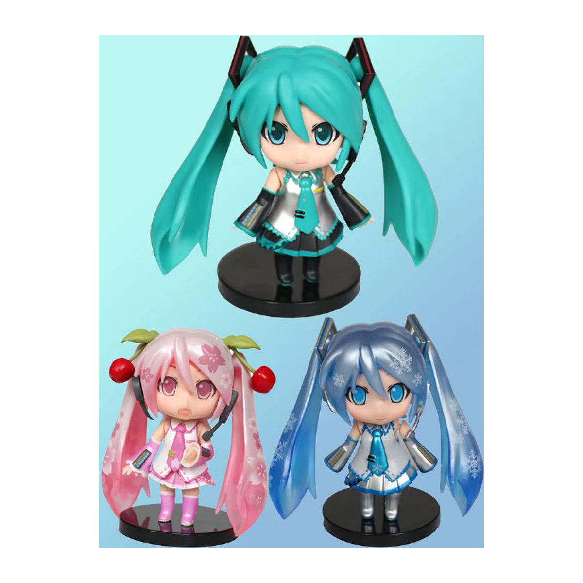 Hatsune Miku Figur als dekoratives Charakter-Ornament in Rosa und Grün aus Kunststoff - Bild 6