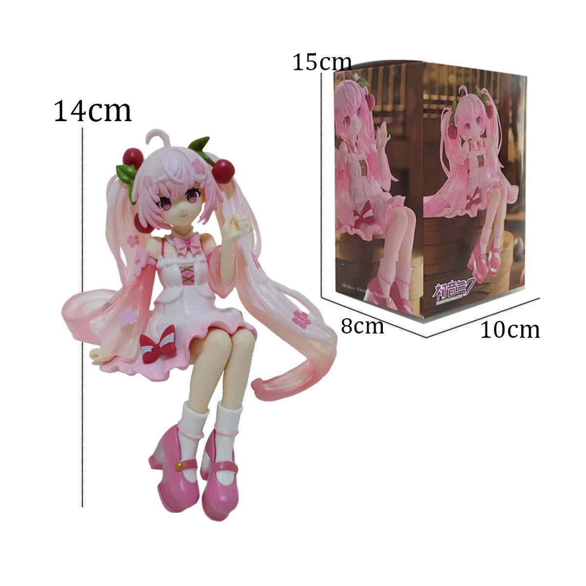 Hatsune Miku Vocaloid Actionfigur Bandai Sakura Kirschblüten Design in Rosa, Höhe: 14 cm - Bild 3