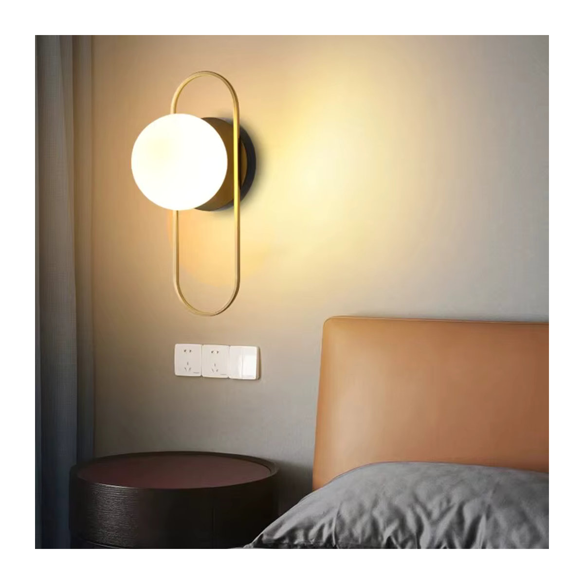 HAULVANG Nordische LED-Wandleuchte mit Mattglas-Kugel in Schwarz-Gold für G9-Leuchtmittel - Bild 3