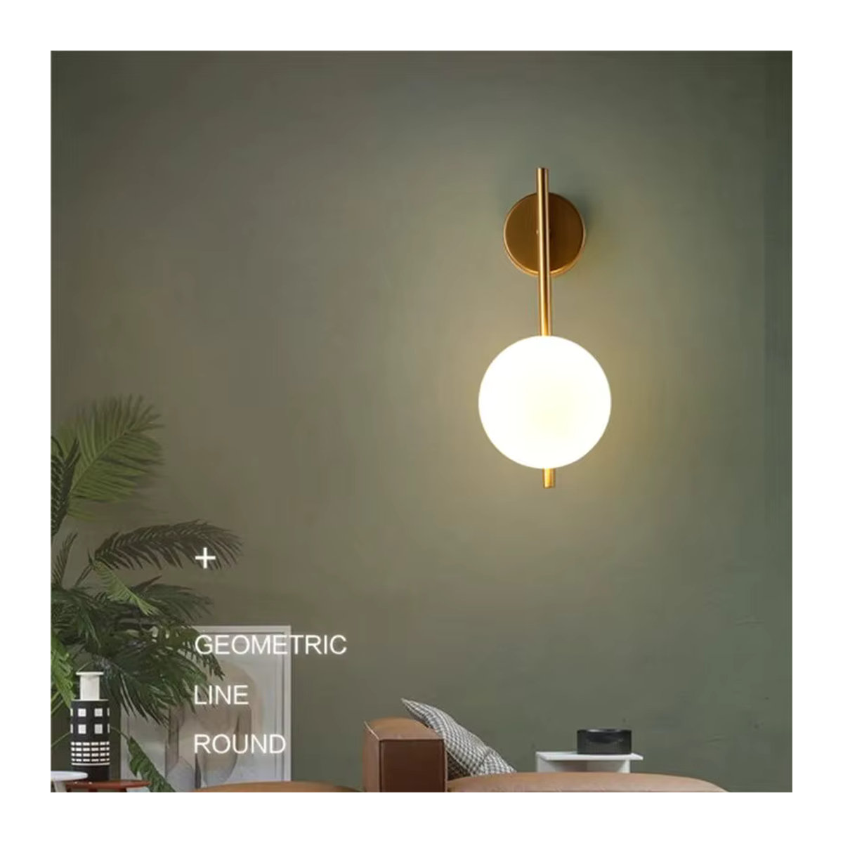 HAULVANG Nordische LED-Wandleuchte mit Mattglas-Kugel in Schwarz-Gold für G9-Leuchtmittel - Bild 4