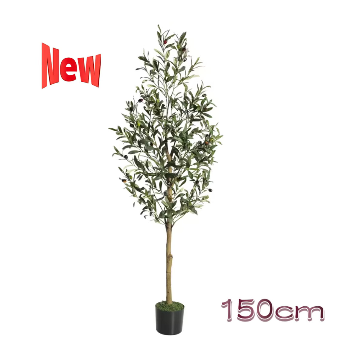 HAUSPROFI Künstlicher Olivenbaum mit Holzstamm in Grün und Braun, Höhe: 120 cm - Bild 8