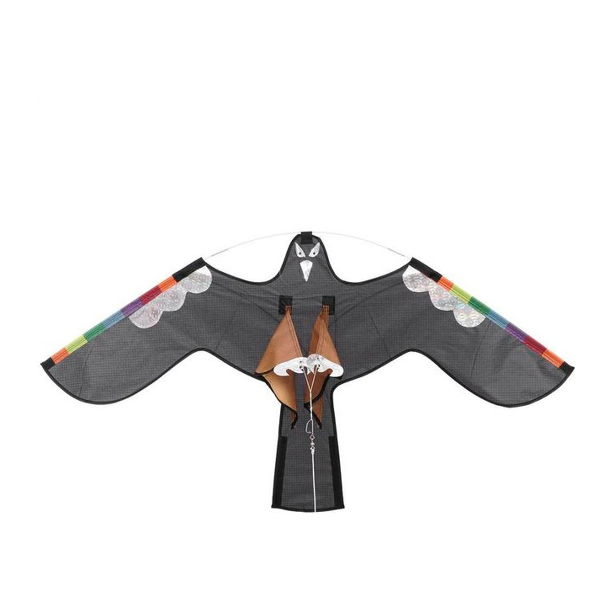 Hawk Kite Bird Scarer – Reflektierender Falken-Drachen mit Federn zur Vogelabwehr für Garten und Hof - Bild 1