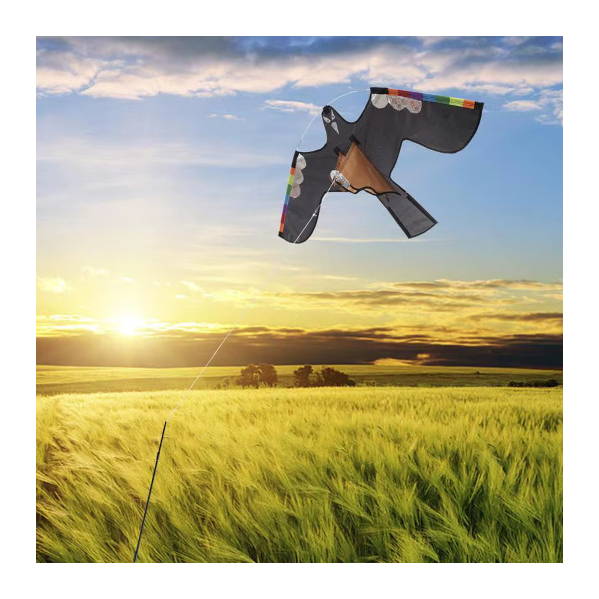 Hawk Kite Bird Scarer – Reflektierender Falken-Drachen mit Federn zur Vogelabwehr für Garten und Hof - Bild 5
