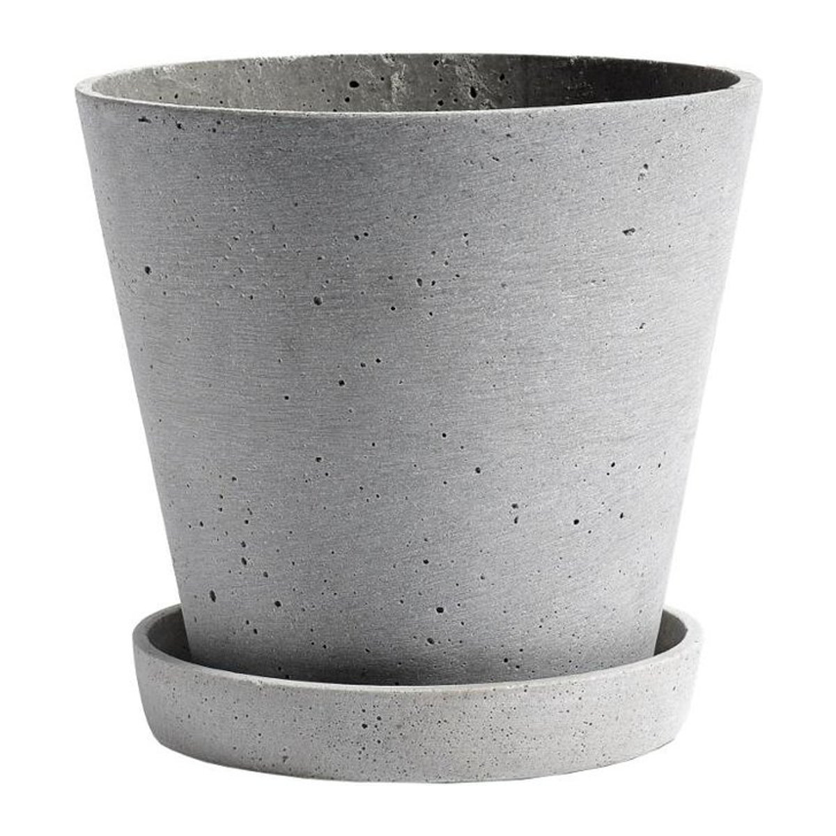 HAY Blumentopf mit Untersetzer in Grau aus Beton und Kunstharz - Bild 1