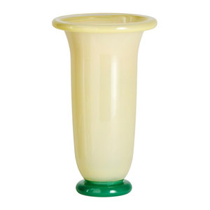 HAY Empire Vase aus Glas und Keramik in Beige und Gelb für Schnittblumen