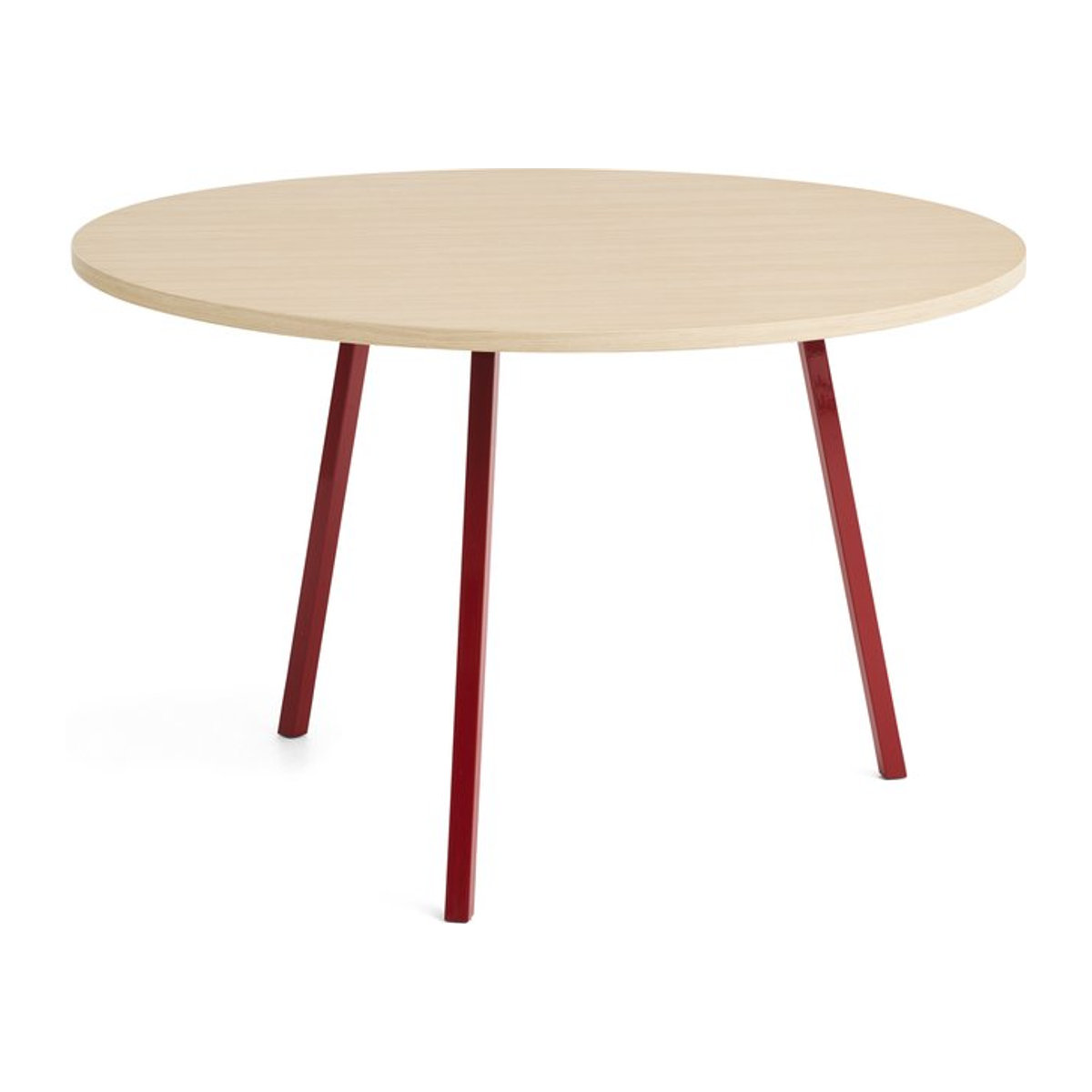 HAY Loop Stand Round Table Beistelltisch aus Stahl und Linoleum in Weiß, Schwarz oder Rot - Bild 1