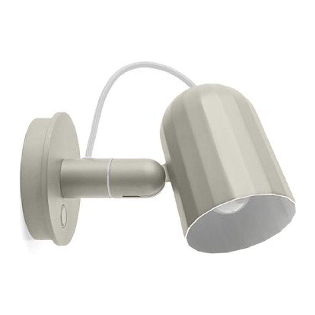 HAY Noc Button Wandleuchte aus Aluminium in Weiß mit LED, Skandinavisches Design und moderner Optik - Bild 1
